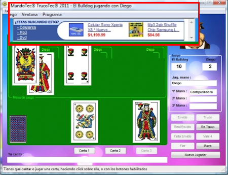 Imagen juego de cartas software TrucoTec para publicidad
